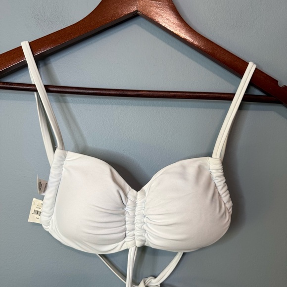 Aerie Ruched Bandeau Bikini Top in Lace Blue. NWT. Size XS - Picture 15 of 15